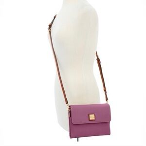 Dooney & Bourke Pebbled Leather Hunter Crossbody in Mauve